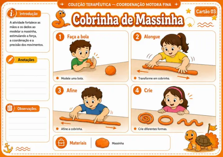 Coordenação Motora Fina - Cobrinha de Massinha